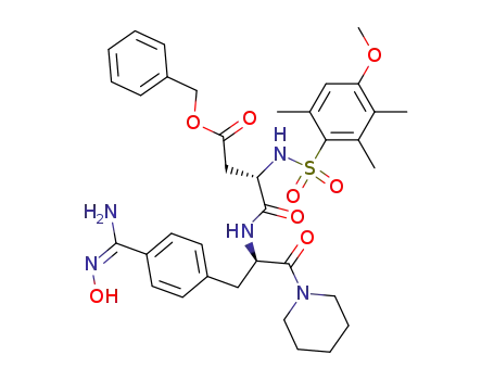 N-<N'-(4-methoxy-2,3,5-trimethylphenylsulfonyl)-β-(O-benzyl)-α-L-aspartyl>-4-amidoximo-D-phenylalanine piperidide