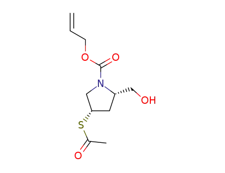 1-Pyrrolidinecarboxylic acid, 4-(acetylthio)-2-(hydroxymethyl)-, 2-propen-1-yl ester, (2S,4S)-