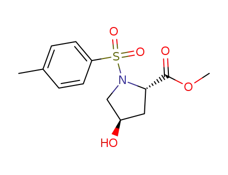 Molecular Structure of 16257-57-1 (METHYL 4-HYDROXY-1-[(4-METHYLPHENYL)SULFONYL]-2-PYRROLIDINECARBOXYLATE)