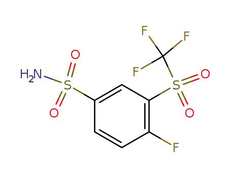 Molecular Structure of 1027345-08-9 (4-Fluoro-3-(trifluoromethylsulfonyl) benzenesulfonamide)