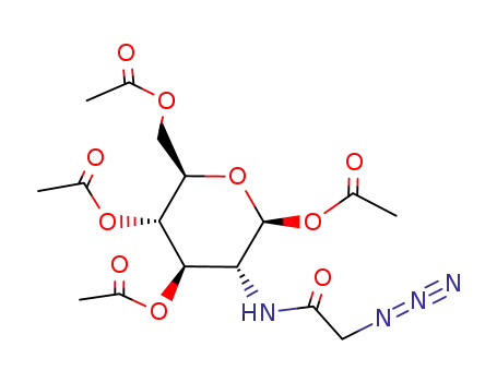Molecular Structure of 857677-98-6 (1,3,4,6-tetra-O-acetyl-2-azidoacetamide-2-deoxy-β-D-glucopyranose)