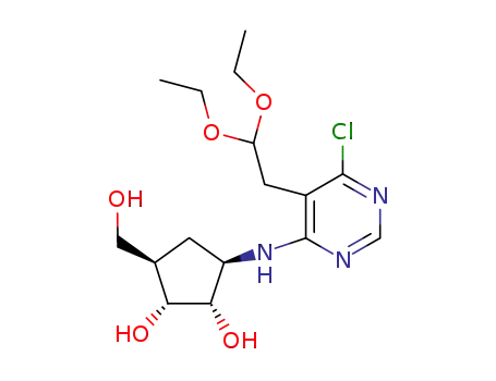 1,2-Cyclopentanediol,
3-[[6-chloro-5-(2,2-diethoxyethyl)-4-pyrimidinyl]amino]-5-(hydroxymethyl)
-, (1R,2S,3R,5R)-
