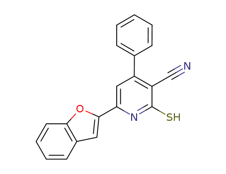 6-benzofuran-2-yl-4-phenyl-2-sulfanylpyridine-3carbonitrile