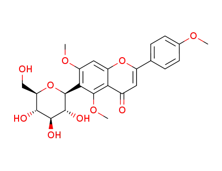 Molecular Structure of 6980-27-4 (5,7,4'-tri-O-methyl-6-C-β-D-glucopyranosylacacetin)