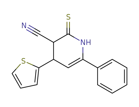 6-Phenyl-4-thiophen-2-yl-2-thioxo-1,2,3,4-tetrahydro-pyridine-3-carbonitrile