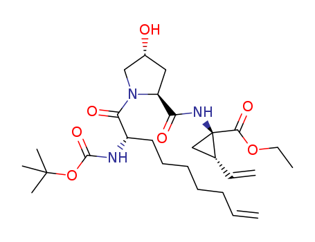 (1R,2S)-ethyl 1-((2S,4R)-1-((S)-2-(((tert-butoxy)carbonyl)amino)non-8-enoyl)-4-hydroxypyrrolidine-2-carboxamido)-2-vinylcyclopropanecarboxylate