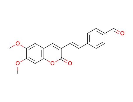 Molecular Structure of 1384755-09-2 ((E)-6,7-dimethoxy-3-(4-formylstyryl)coumarin)