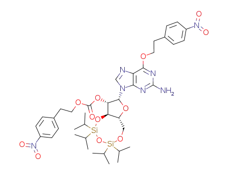 9-<2'-O-<2-(4-nitrophenyl)ethoxycarbonyl>-3',5'-O-(1,1,3,3-tetraisopropyldisiloxane-1,3-diyl)-β-D-arabinofuranosyl>-O<sup>6</sup>-<2-(4-nitrophenyl)ethyl>guanine