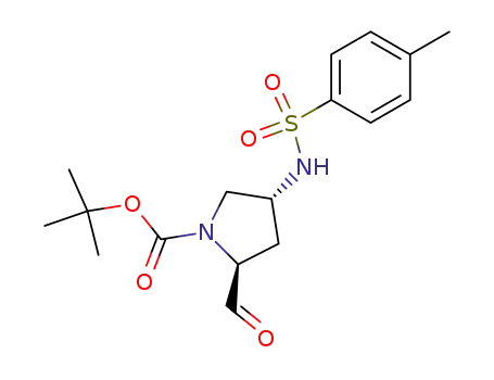 Molecular Structure of 121148-21-8 (tert-butyl (2S,4R)-2-formyl-4-(((4-methylphenyl)sulfonyl)amino)pyrrolidine-1-carboxylate)