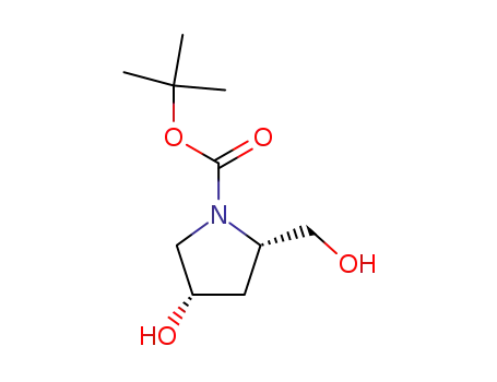 Molecular Structure of 191280-88-3 (1-N-BOC-(2S,4S)-4-HYDROXY-2-(HYDROXYMETHYL) PYRROLIDINE)