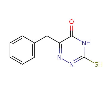 Molecular Structure of 7338-80-9 (6-benzyl-3-mercapto-triazin-5(4H)-one)