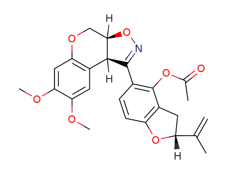 Acetic acid (R)-5-((3aS,9bR)-7,8-dimethoxy-3a,9b-dihydro-4H-chromeno[4,3-d]isoxazol-1-yl)-2-isopropenyl-2,3-dihydro-benzofuran-4-yl ester