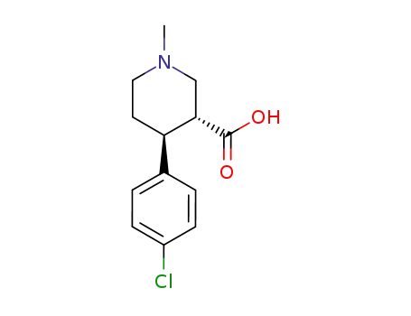 Molecular Structure of 263769-44-4 ((+)-4β-(4-Chlorophenyl)-1-methylpiperidine-3α-carboxylic Acid)