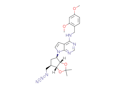 7-((3aS,4R,6R,6aR)-6-(azidomethyl)-2,2-dimethyltetrahydro-3aH-cyclopenta[d][1,3]dioxol-4-yl)-N-(2,4-dimethoxybenzyl)-7H-pyrrolo[2,3-d]pyrimidin-4-amine
