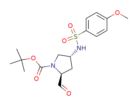 Molecular Structure of 121148-22-9 (tert-butyl (2S,4R)-2-formyl-4-(((4-methoxyphenyl)sulfonyl)amino)pyrrolidine-1-carboxylate)