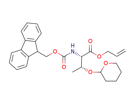 Molecular Structure of 918530-98-0 (L-Threonine,
N-[(9H-fluoren-9-ylmethoxy)carbonyl]-O-(tetrahydro-2H-pyran-2-yl)-,
2-propen-1-yl ester)