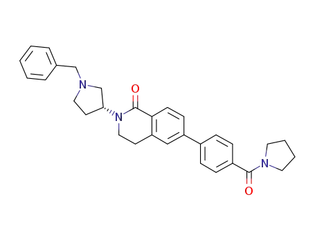 Molecular Structure of 1131347-65-3 (2-[(3R)-1-benzylpyrrolidin-3-yl]-6-[4-(pyrrolidin-1-ylcarbonyl)phenyl]-3,4-dihydroisoquinolin-1(2H)-one)