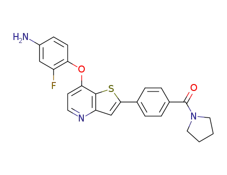 (4-(7-(4-amino-2-fluorophenoxy)thieno[3,2-b]pyridin-2-yl)phenyl)(pyrrolidin-1-yl)methanone