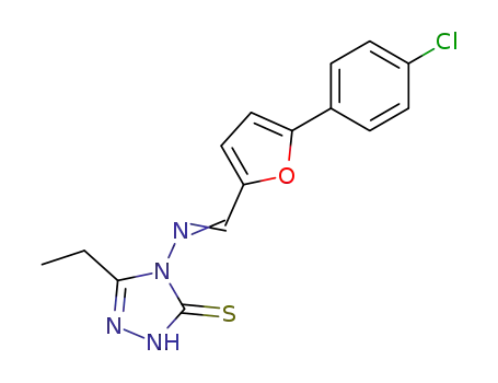 3H-1,2,4-Triazole-3-thione,
4-[[[5-(4-chlorophenyl)-2-furanyl]methylene]amino]-5-ethyl-2,4-dihydro-