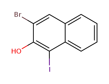 Molecular Structure of 102154-09-6 (3-bromo-1-iodonaphthalen-2-ol)