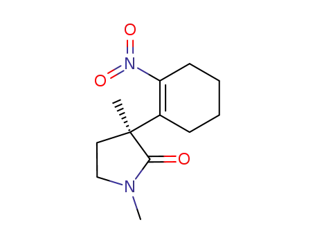 Molecular Structure of 138916-38-8 (2-Pyrrolidinone, 1,3-dimethyl-3-(2-nitro-1-cyclohexen-1-yl)-, (S)-)