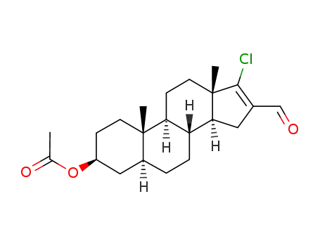 Molecular Structure of 929269-86-3 (3β-acetoxy-17-chloro-16-formyl-5α-androstan-16-ene)