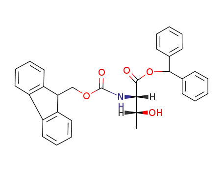 Molecular Structure of 98694-94-1 ((2S,3R)-2-(9H-fluoren-9-ylmethoxycarbonylamino)-3-hydroxy-butyric acid benzhydryl ester)