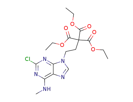 2-[2-(2-chloro-6-methylamino-purin-9-yl)-ethyl]-2-ethoxycarbonyl-malonic acid diethyl ester