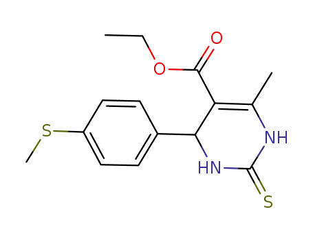 Molecular Structure of 292871-44-4 (ethyl 4-[4-(methylthio)phenyl]-6-methyl-2-thioxo-1,2,3,4-tetrahydropyrimidine-5-carboxylate)