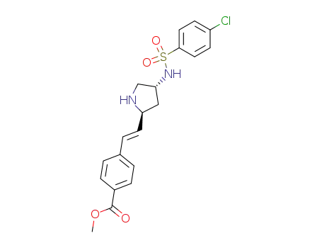 methyl 4-((E)-2-((2S,4R)-4-(((4-chlorophenyl)sulfonyl)amino)pyrrolidin-2-yl)ethenyl)benzoate