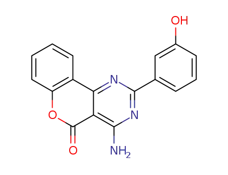 Molecular Structure of 491867-63-1 (4-amino-2-(3-hydroxyphenyl)-5H-chromeno[4,3-d]pyrimidin-5-one)