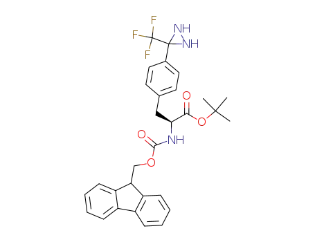 Molecular Structure of 886583-24-0 (N-[(9-fluorenyl)methoxycarbonyl]-p-[3-(trifluoromethyl)diaziridine]-L-phenylalanine tert-butyl ester)