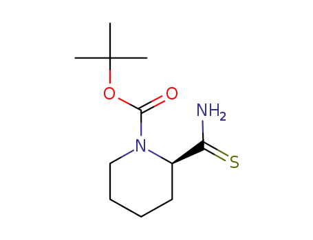 Molecular Structure of 1089729-72-5 ((R)-tert-butyl 2-carbamothioylpiperidine-1-carboxylate)