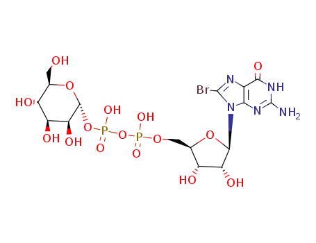 Molecular Structure of 66168-03-4 (8-bromoguanosine diphosphate mannose)