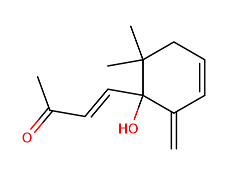 Molecular Structure of 78830-89-4 (6,6-dimethyl-2-methylene-1-(3-oxo-1-butenyl)-3-cyclohexen-1-ol)