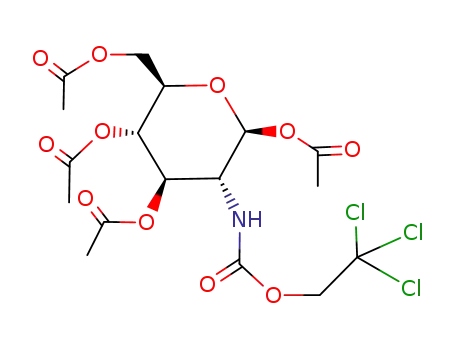 Molecular Structure of 122210-05-3 (1,3,4,6-tetra-O-acetyl-2-deoxy-2-(2,2,2-trichloroethoxycarbonylamino)-β-D-glucopyranose)