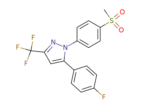 Molecular Structure of 162054-19-5 (1-[(4-METHYLSULFONYL)PHENYL]-3-TRIFLUOROMETHYL-5-(4-FLUOROPHENYL)PYRAZOLE)