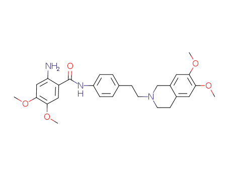 Molecular Structure of 849668-91-3 (BenzaMide, 2-aMino-N-[4-[2-(3,4-dihydro-6,7-diMethoxy-2(1H)-isoquinolinyl)ethyl]phenyl]-4,5-diMethoxy-)