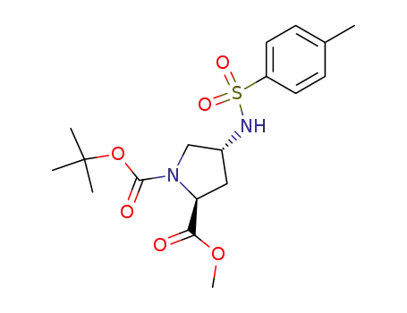 Molecular Structure of 121148-18-3 (1-tert-butyl 2-methyl (2S,4R)-4-(((4-methylphenyl)sulfonyl)amino)-1,2-pyrrolidinedicarboxylate)