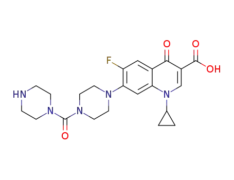 1-cyclopropyl-6-fluoro-4-oxo-7-[4-(piperazin-1-yl)carbopiperazino]-1,4-dihydro-3-quinolinecarboxylic acid