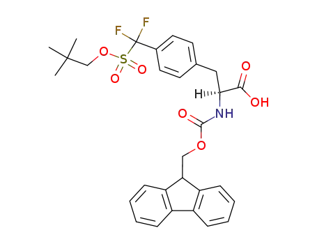 Molecular Structure of 916726-85-7 ((S)-2-((((9H-fluoren-9-yl)methoxy)carbonyl)amino)-3-(4-(difluoro((neopentyloxy)sulfonyl)methyl)phenyl)propanoic acid)