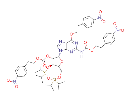 N<sup>2</sup>-<2-(4-nitrophenyl)ethoxycarbonyl>-9-<2'-O-<2-(4-nitrophenyl)ethoxycarbonyl>-3',5'-O-(1,1,3,3-tetraisopropyldisiloxane-1,3-diyl)-β-D-arabinofuranosyl>-O<sup>6</sup>-<2-(4-nitrophenyl)ethyl>guanine