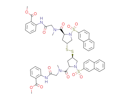2-[2-[[(2S,4R)-4-[(3R,5S)-5-[[(2-methoxycarbonylphenylcarbamoyl)methyl]methylcarbamoyl]-1-(naphthalene-2-sulfonyl)pyrrolidin-3-yldisulfanyl]-1-(naphthalene-2-sulfonyl)pyrrolidine-2-carbonyl]methylamino]acetylamino]benzoic acid methyl ester