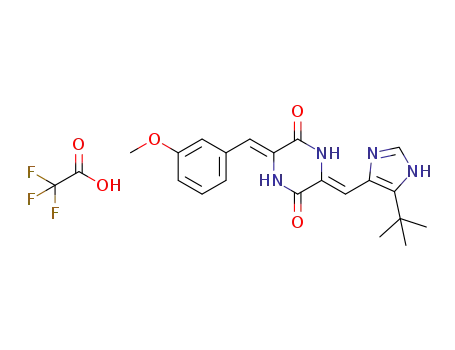 3-{(Z)-1-[5-(tert-butyl)-1H-4-imidazolyl]methylidene}-6-[(Z)-1-(3-methoxyphenyl)methylidene]-2,5-piperazinedione trifluoroacetate