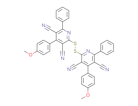 Molecular Structure of 86625-36-7 (3,5-Pyridinedicarbonitrile, 2,2'-dithiobis[4-(4-methoxyphenyl)-6-phenyl-)