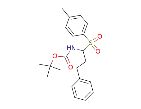 Molecular Structure of 875483-01-5 (Carbamic acid, [1-[(4-methylphenyl)sulfonyl]-3-phenylpropyl]-,
1,1-dimethylethyl ester)