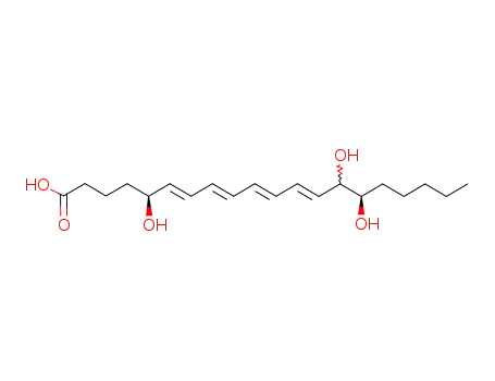 Molecular Structure of 92950-25-9 (5,14,15-trihydroxy-6,8,10,12-eicosatetraenoic acid)