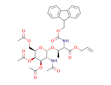 6-(3-(((9H-fluoren-9-yl)methoxy)carbonylamino)-4-(allyloxy)-4-oxobutan-2-yloxy)-5-acetamido-2-(acetoxymethyl)tetrahydro-2H-pyran-3,4-diyl diacetate
