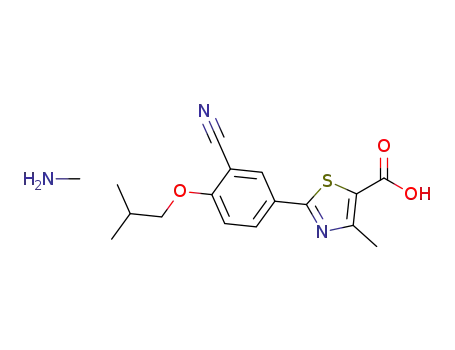 Molecular Structure of 1350352-71-4 (2-[3-cyano-4-(2-methylpropoxy)phenyl]-4-methylthiazole-5-carboxylic acid methylamine)