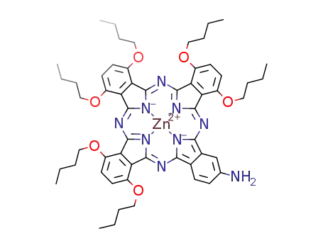 Molecular Structure of 862428-53-3 ([Zn(((C<sub>4</sub>H<sub>9</sub>O)2C<sub>8</sub>H<sub>2</sub>N<sub>2</sub>)3C<sub>8</sub>H<sub>3</sub>N<sub>2</sub>NH<sub>2</sub>)])